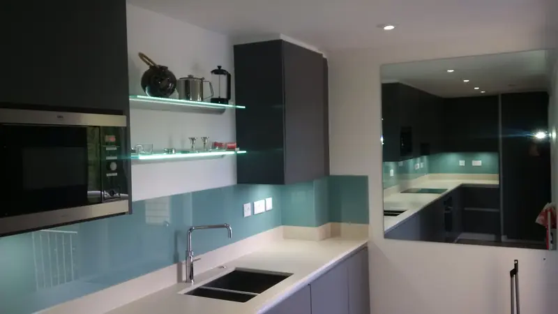 Kitchen refurbishment with LED shelves in Leatherhead Surrey
