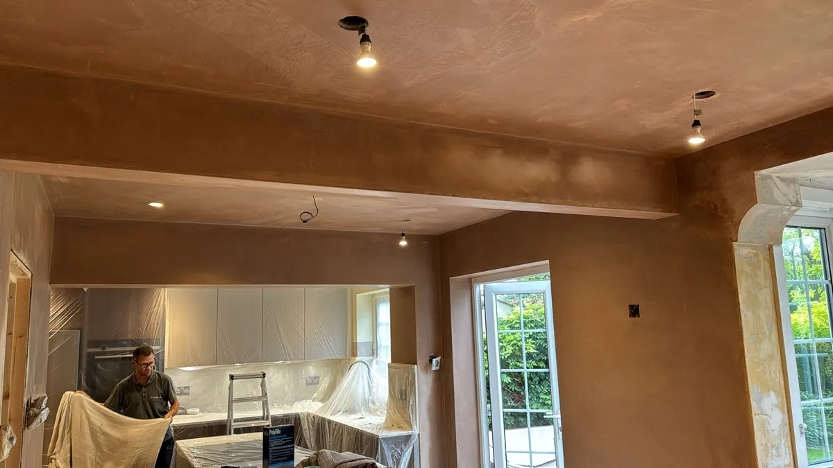 Skim plastering room renovation Esher Surrey